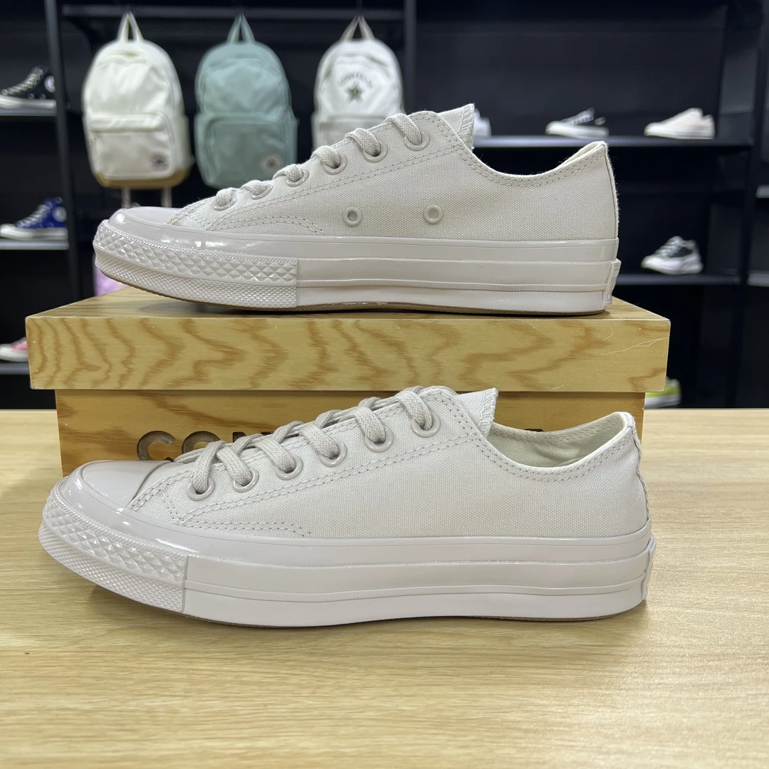 Converse/匡威纯色百搭休闲低帮帆布鞋情侣同款浅灰色A09820C