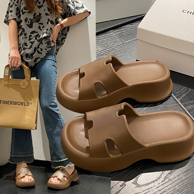 EVA厚底拖鞋女款时尚百搭2025新款H拖鞋品牌平替款防滑防臭踩屎感