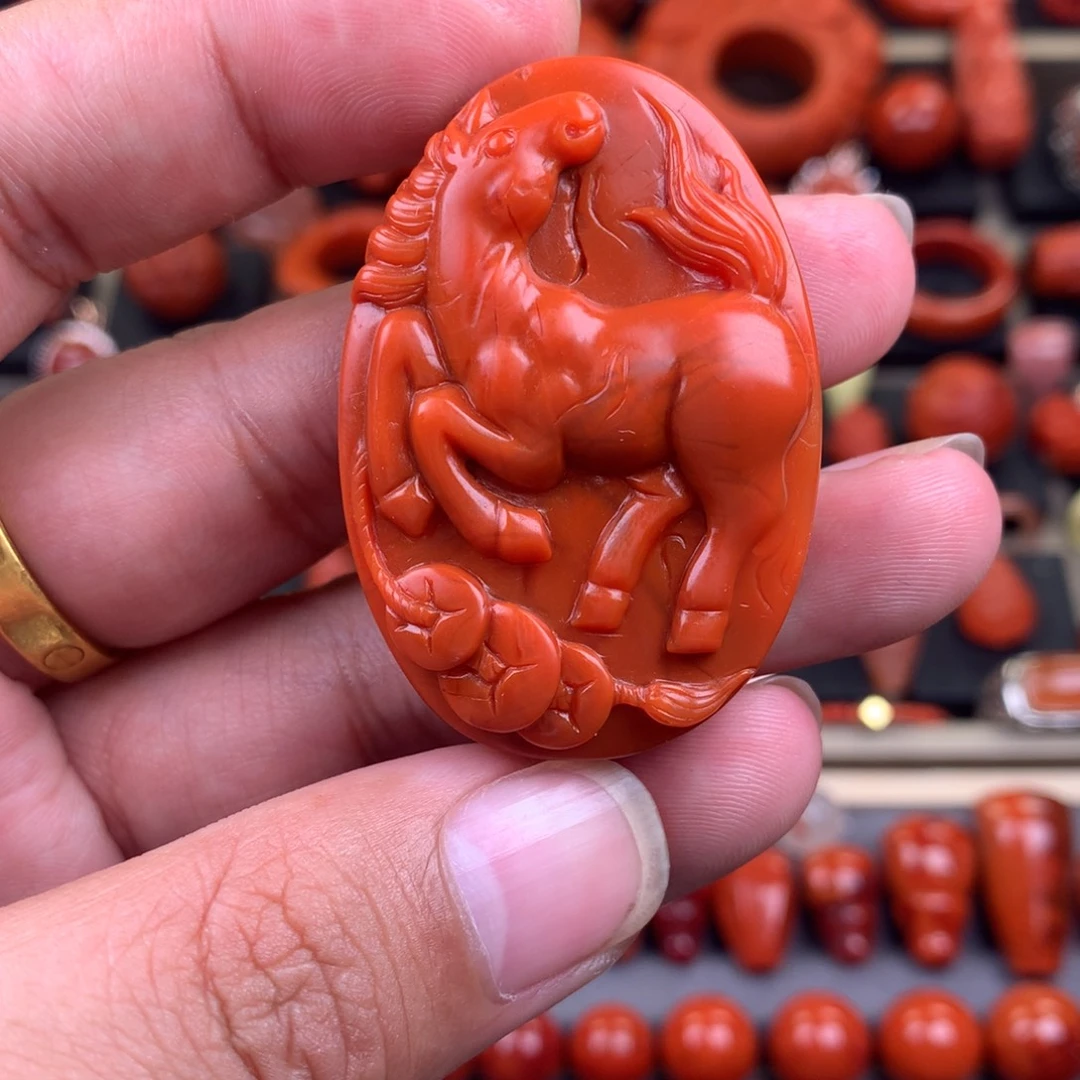 南红玛瑙未镶嵌马上有钱32+