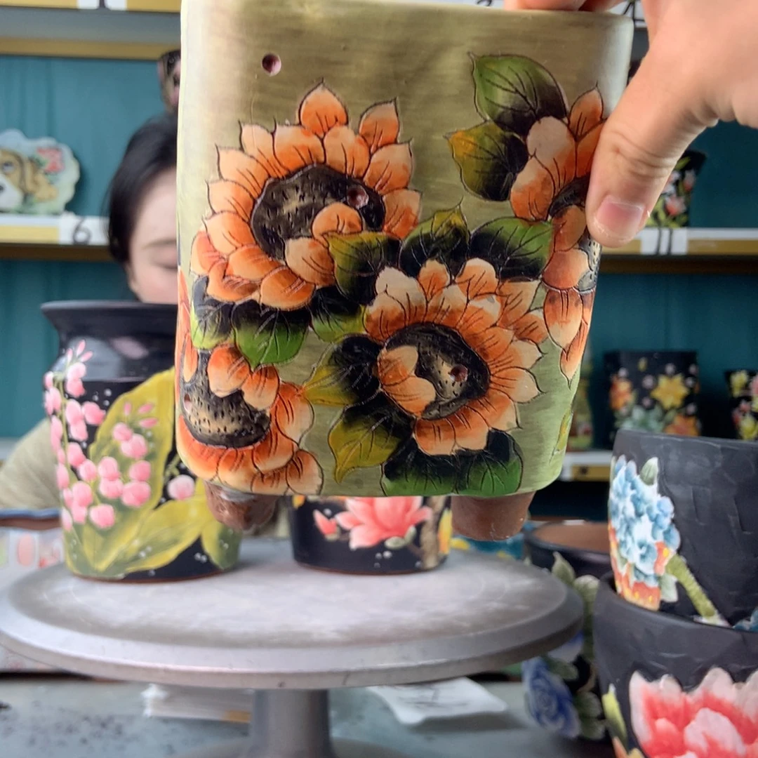 小****陶景德镇手工花盆254