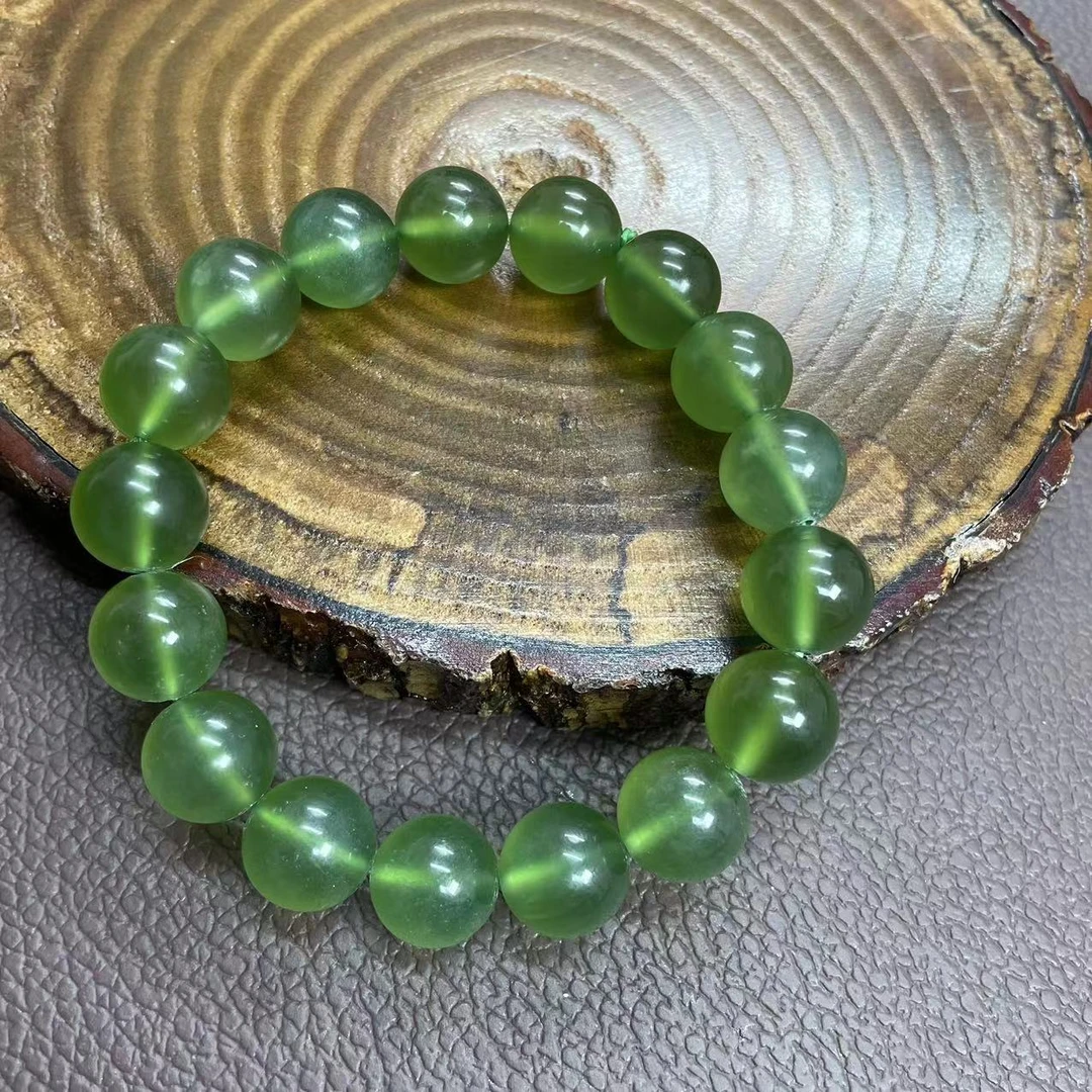 【天然岫玉180】精美圆珠手串-卡12