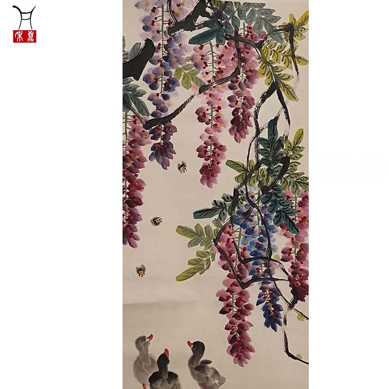 B1009紫藤花立轴49x96/4.2平尺