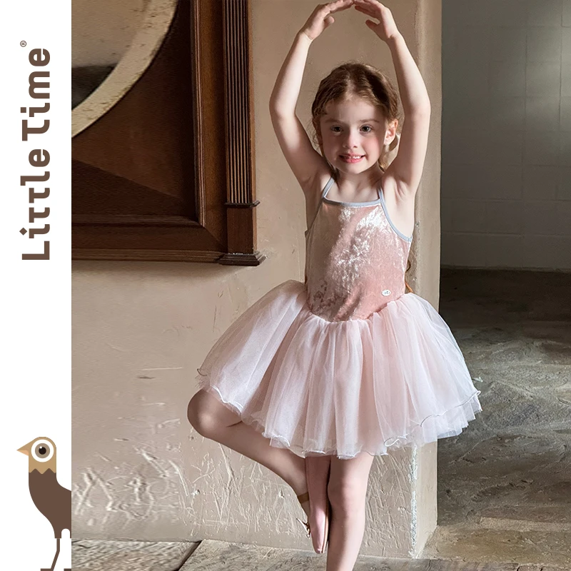 Littletime女童连衣裙夏装2025新款女孩生日芭蕾舞蹈吊带公主裙