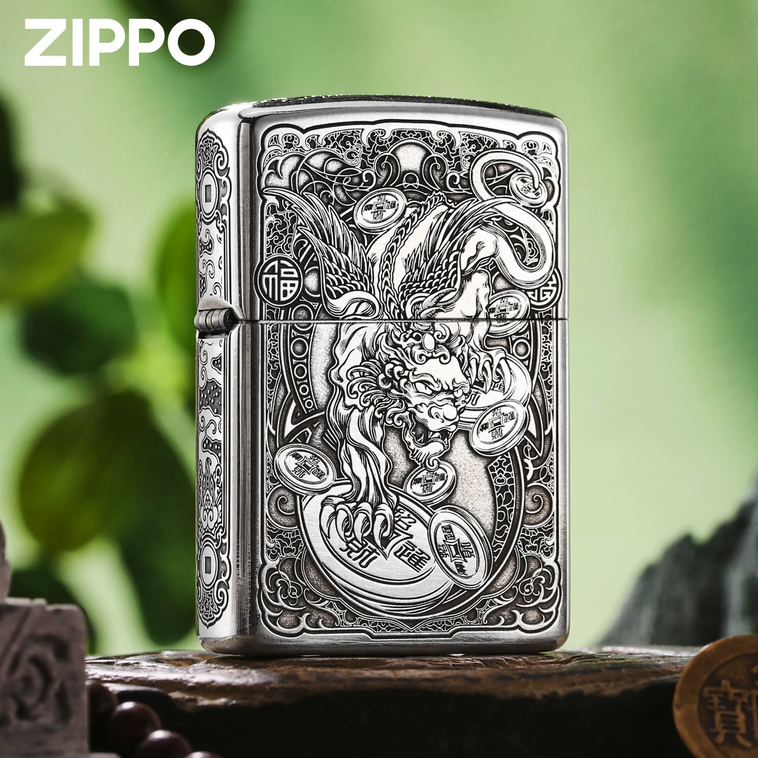ZIPPO打火机五面招C貔貅S999银机官方正品防风打火机DYH1X1