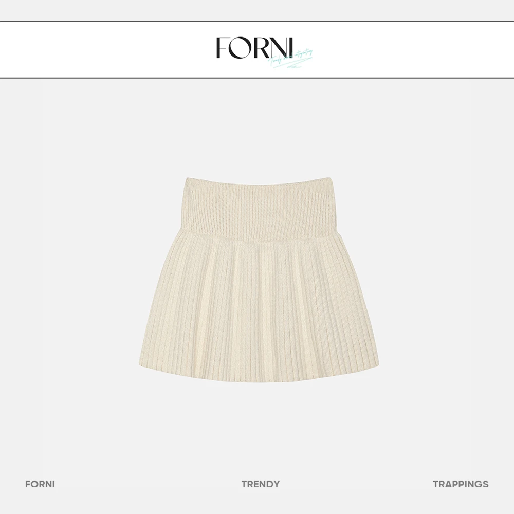 FORNI 细褶裙 百褶针织裙时尚休闲百搭女士简约秋冬气质