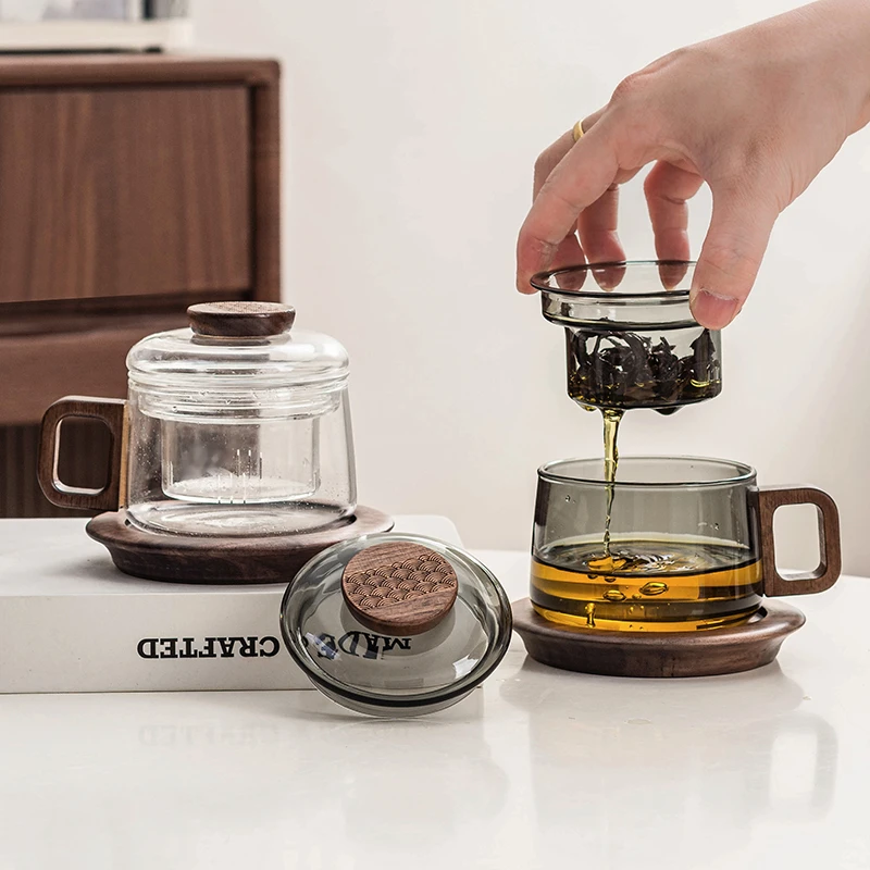 高级感高硼硅玻璃杯茶水分离茶杯男士泡茶专用咖啡杯女士个人专用