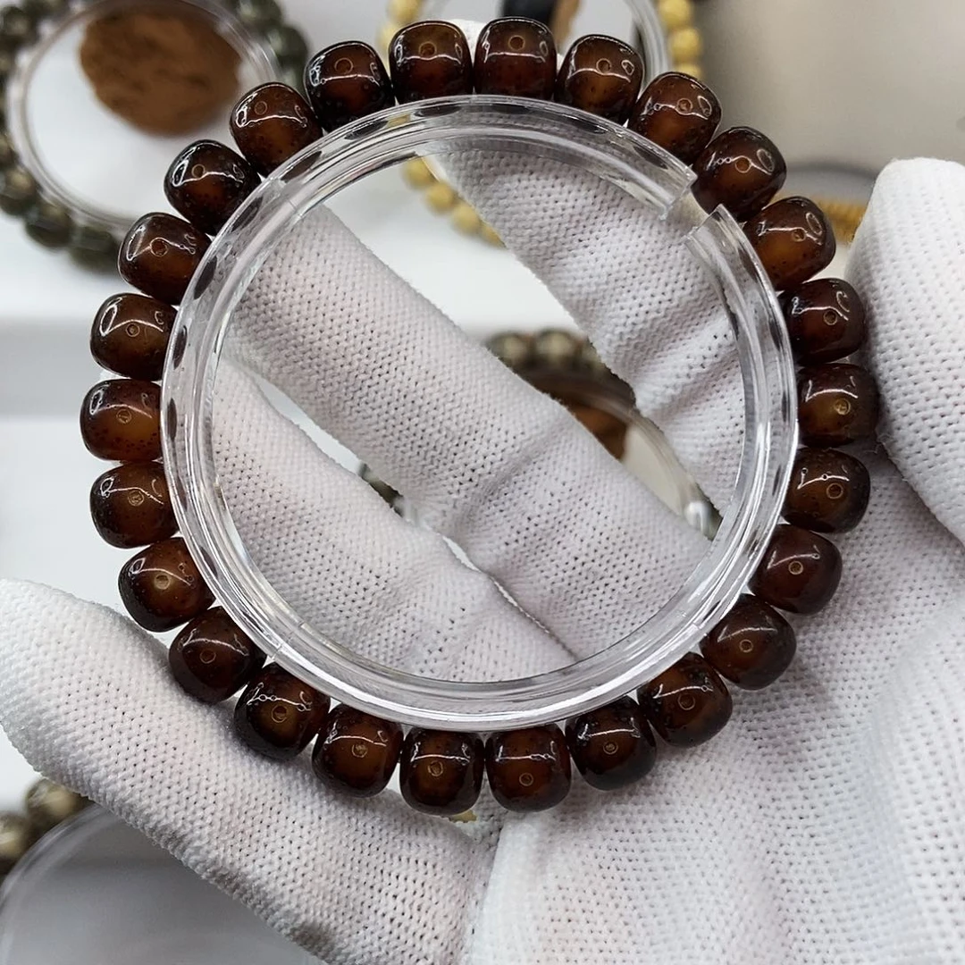 星月菩提手串9玉化全透老料