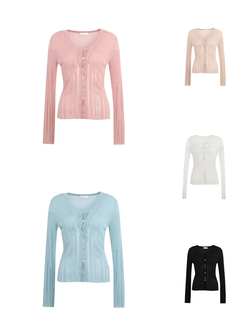 现货make@25夏季新款设计师品牌莱赛尔桑蚕丝防晒开衫 针织衫