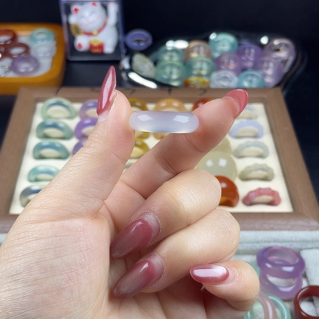 玛瑙/玉髓合金戒指港17直径18不退换A04