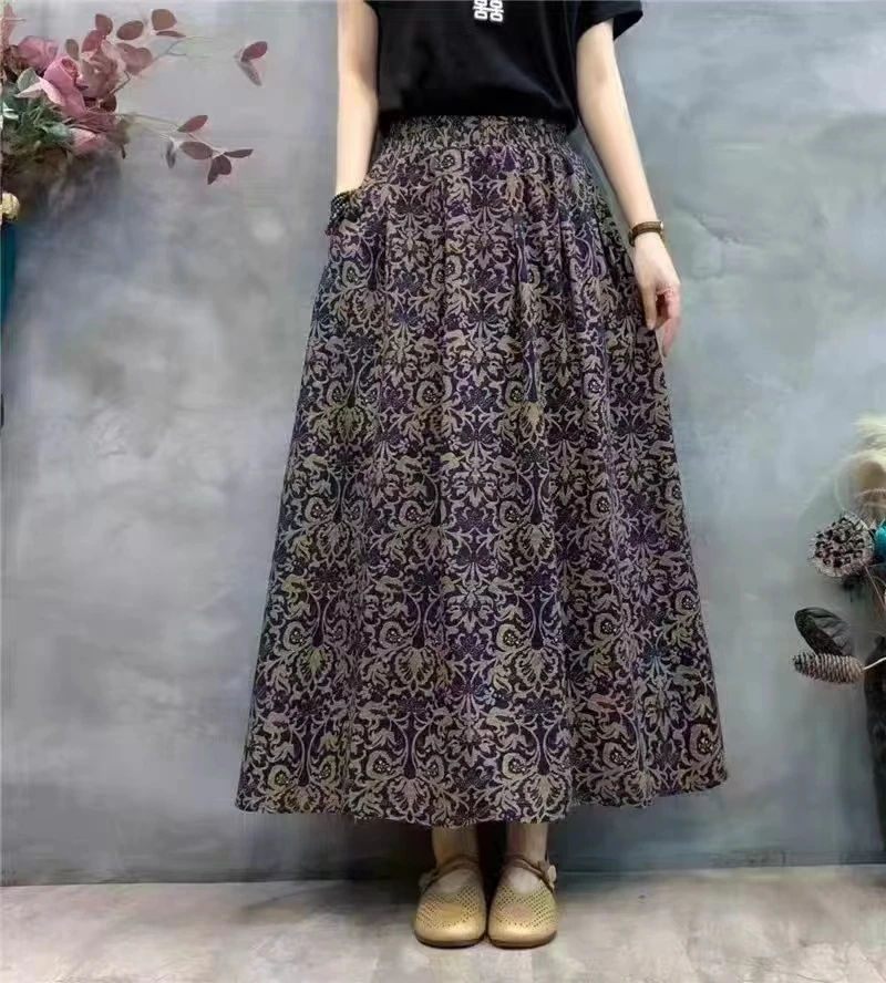 复古4碎花半身裙