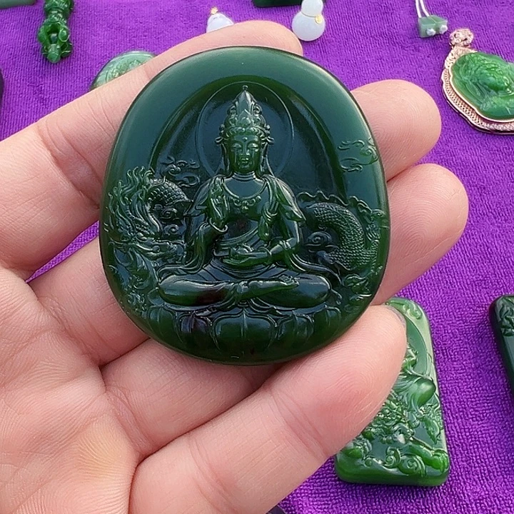 和田玉（碧玉）未镶嵌吊坠(不含链)