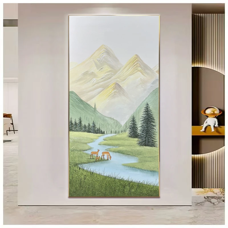 油画玄关画纯手绘定制尺寸