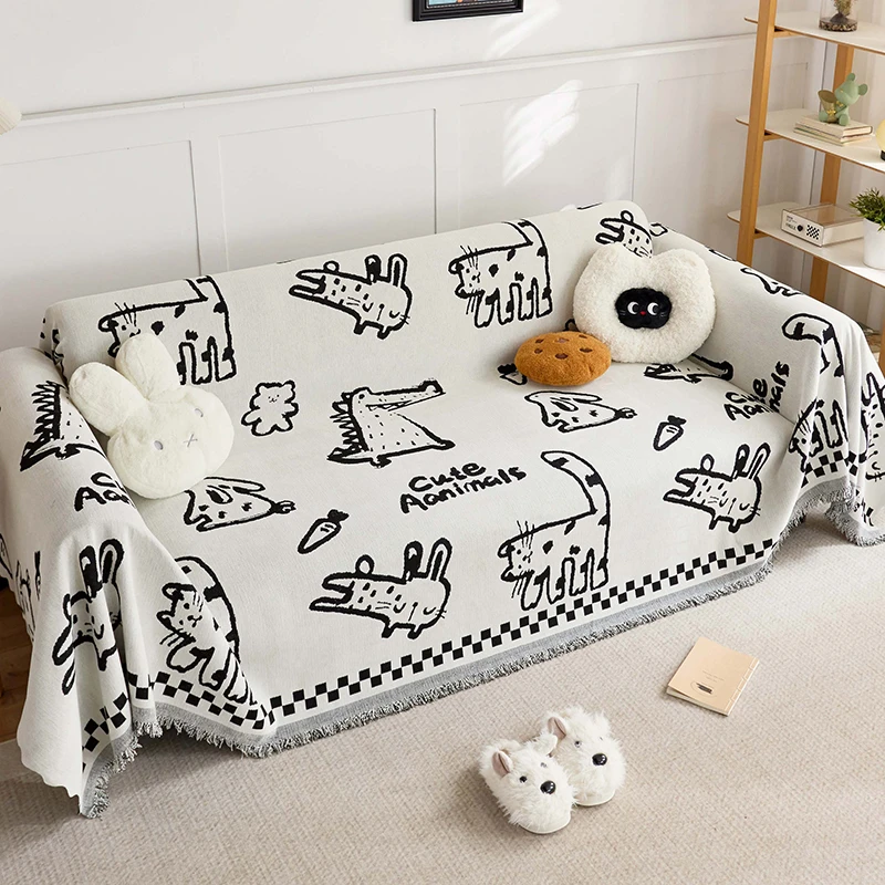 【童趣】新款加厚防猫抓万能通用型沙发巾一片式全盖雪尼尔