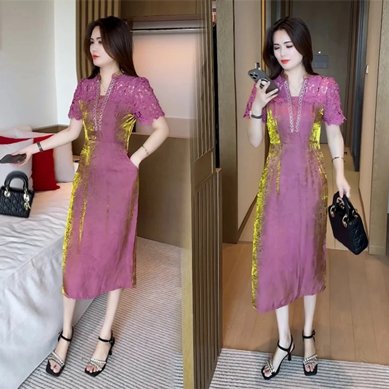 2025夏季新款时尚穿搭气质显瘦遮肉时尚洋气减龄舒适连衣裙149