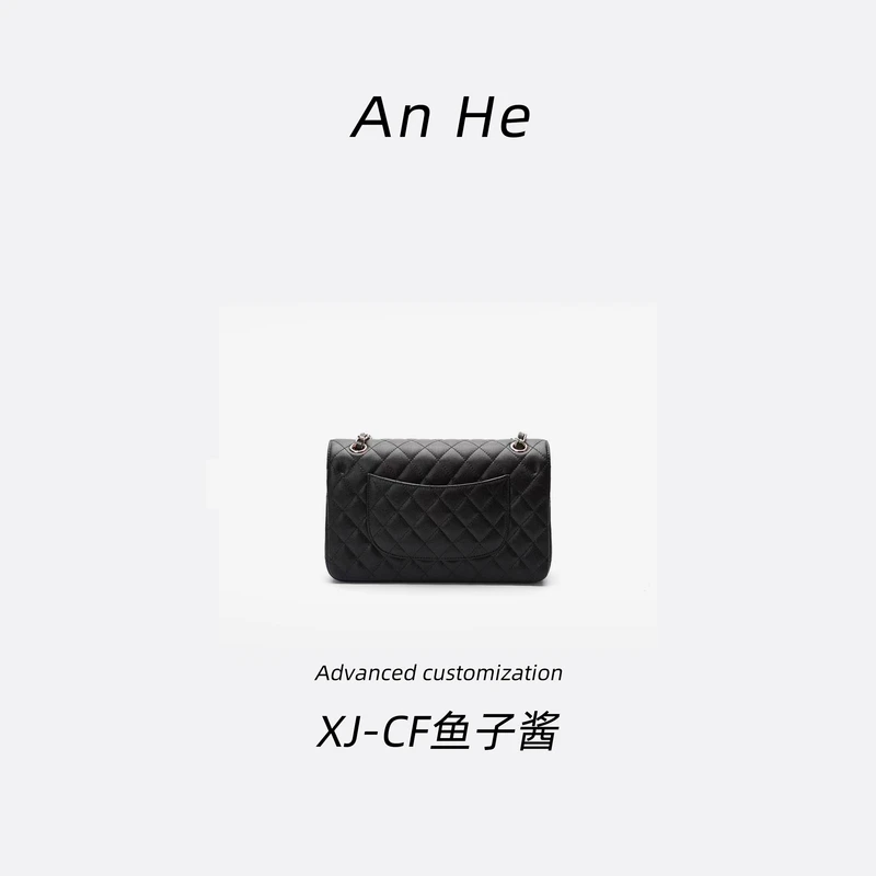 【保证真皮】CF25cm黑色球纹8扣CF鱼子酱经典斜挎包手提包单肩