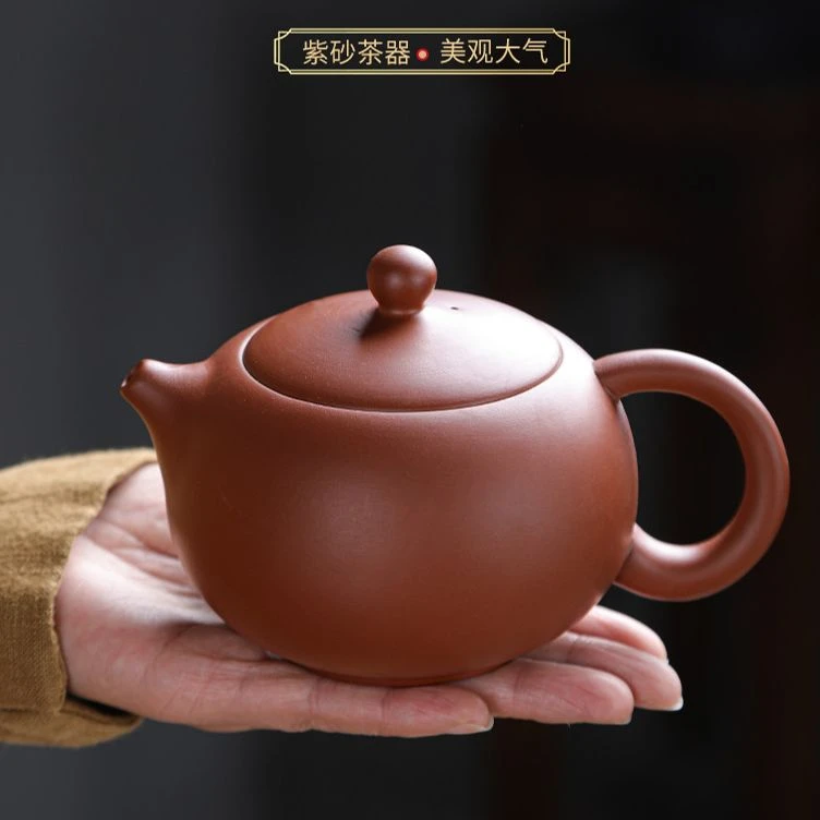 原矿朱泥西施壶大容量中式纯手工茶壶家用复古大号紫砂壶