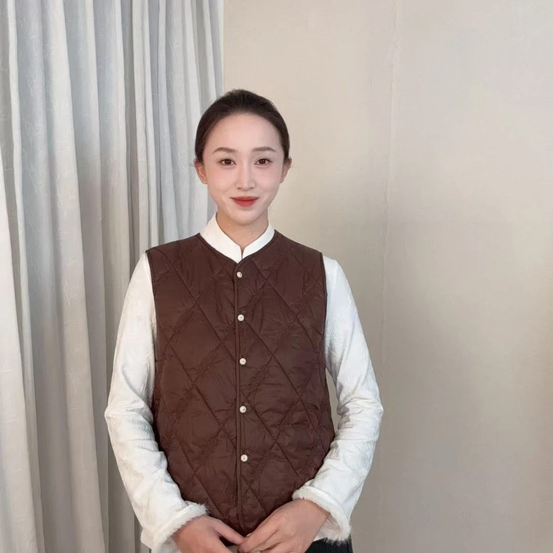 【内搭马甲-加棉】秋冬双面穿新款新中式刺绣马甲cr