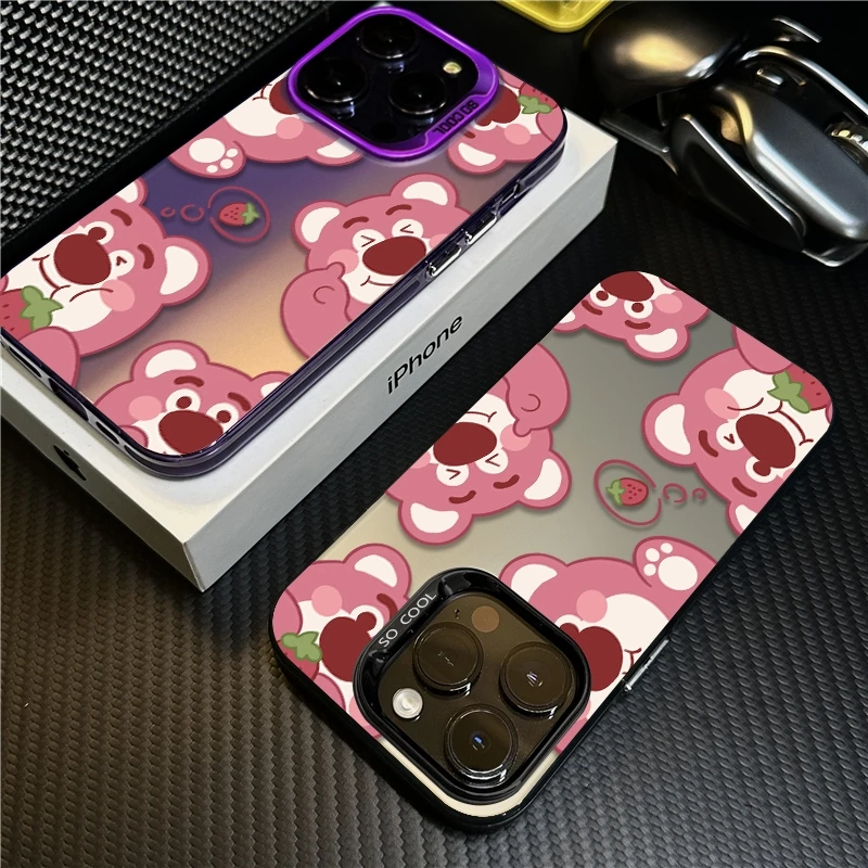 草莓熊适用苹果16promax手机壳iPhone15卡通14保护套17创意12新款