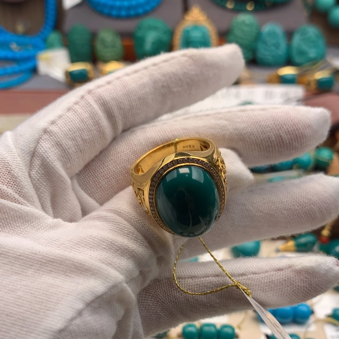 美***1绿松石足金镶嵌发饰