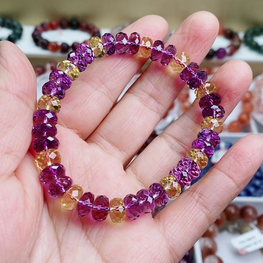 手串未镶嵌水晶紫黄超刻面