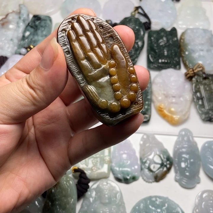 翡翠未镶嵌颈饰佛手78