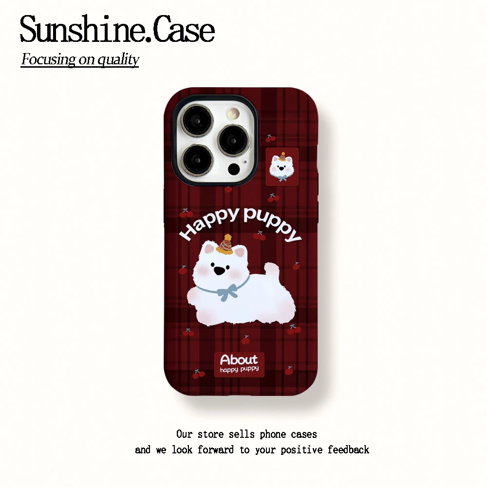 菲林二合一适用苹果华为vivo小米oppo手机壳樱桃狗狗16PRO/15