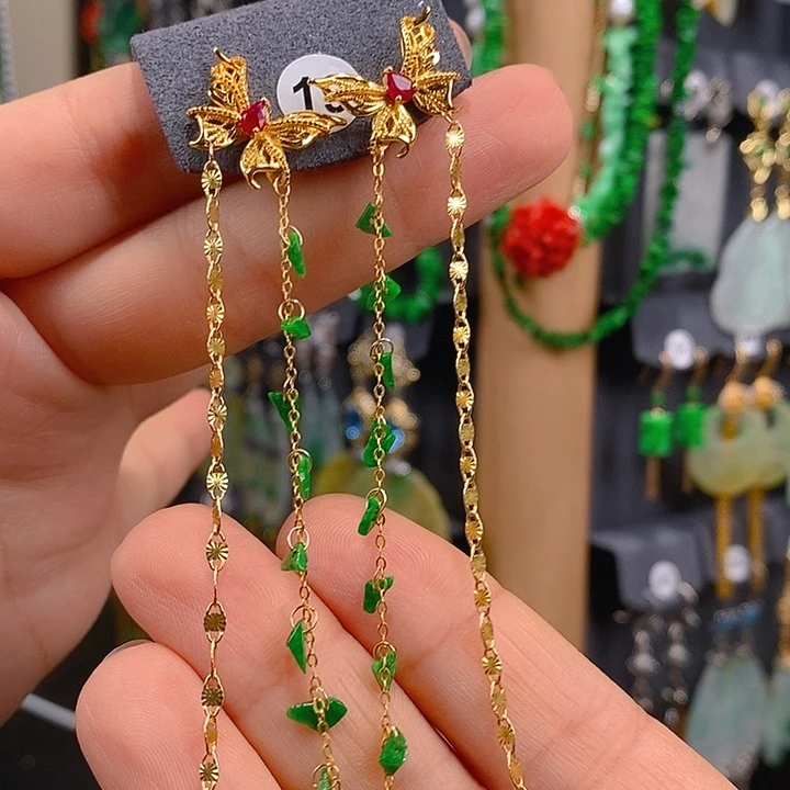 翡翠未镶嵌耳饰翡翠