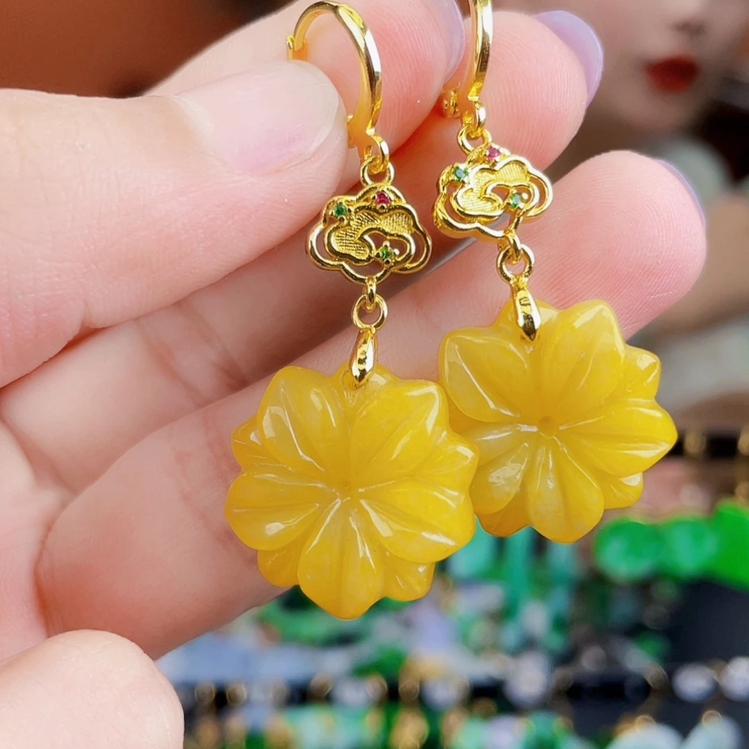 翡翠未镶嵌耳饰饰品