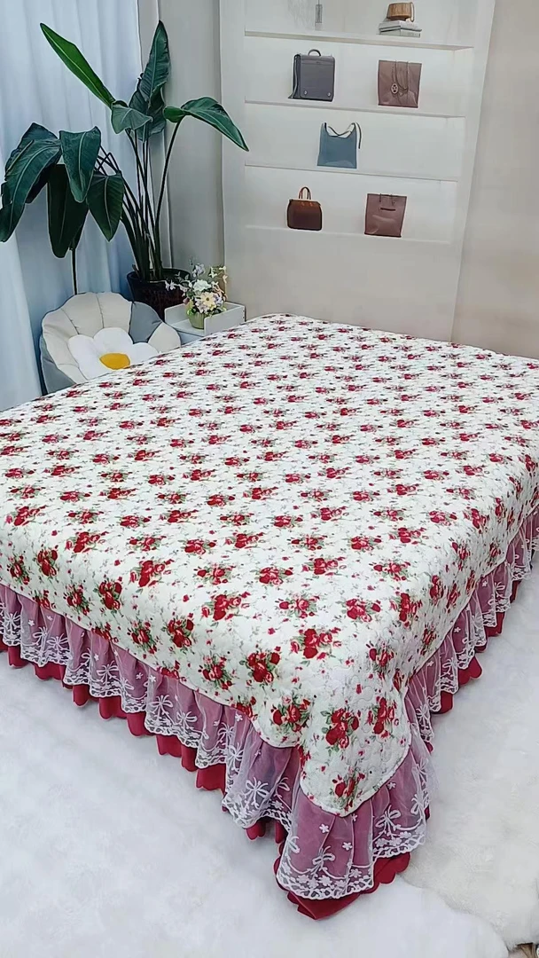 【宝宝绒床盖】蕾丝花边升级款宝宝绒单床盖可机洗不鼓包