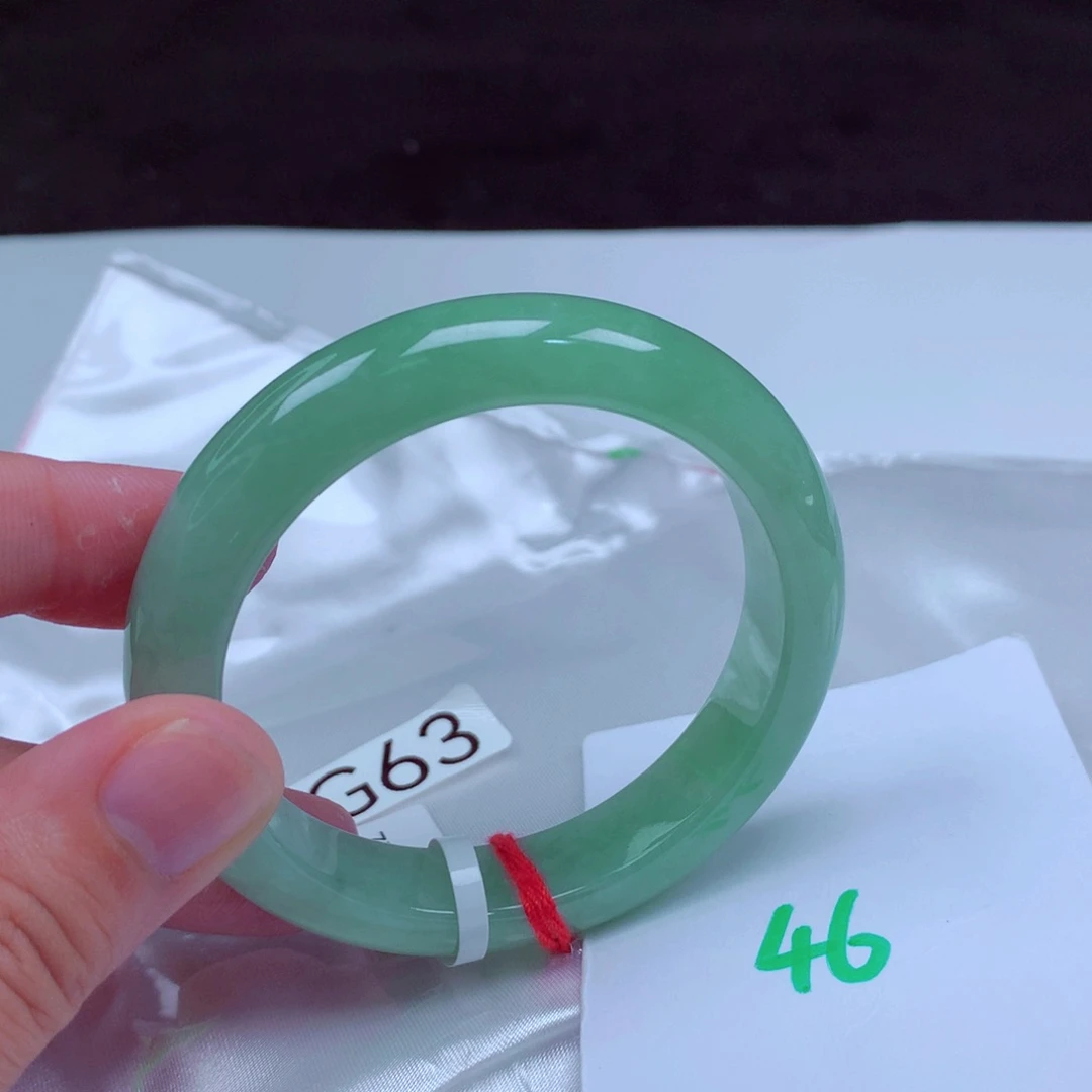 未镶嵌手镯翡翠缅甸天然A货翡翠手镯53.5