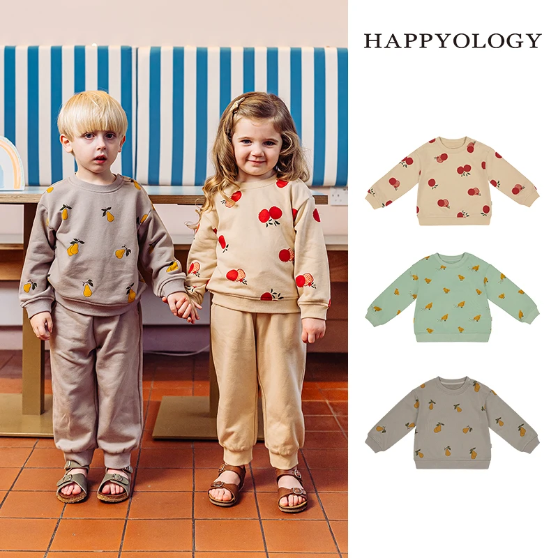 Happyology英国儿童女童秋冬装上衣透气男童印花卫衣童装印花卫衣