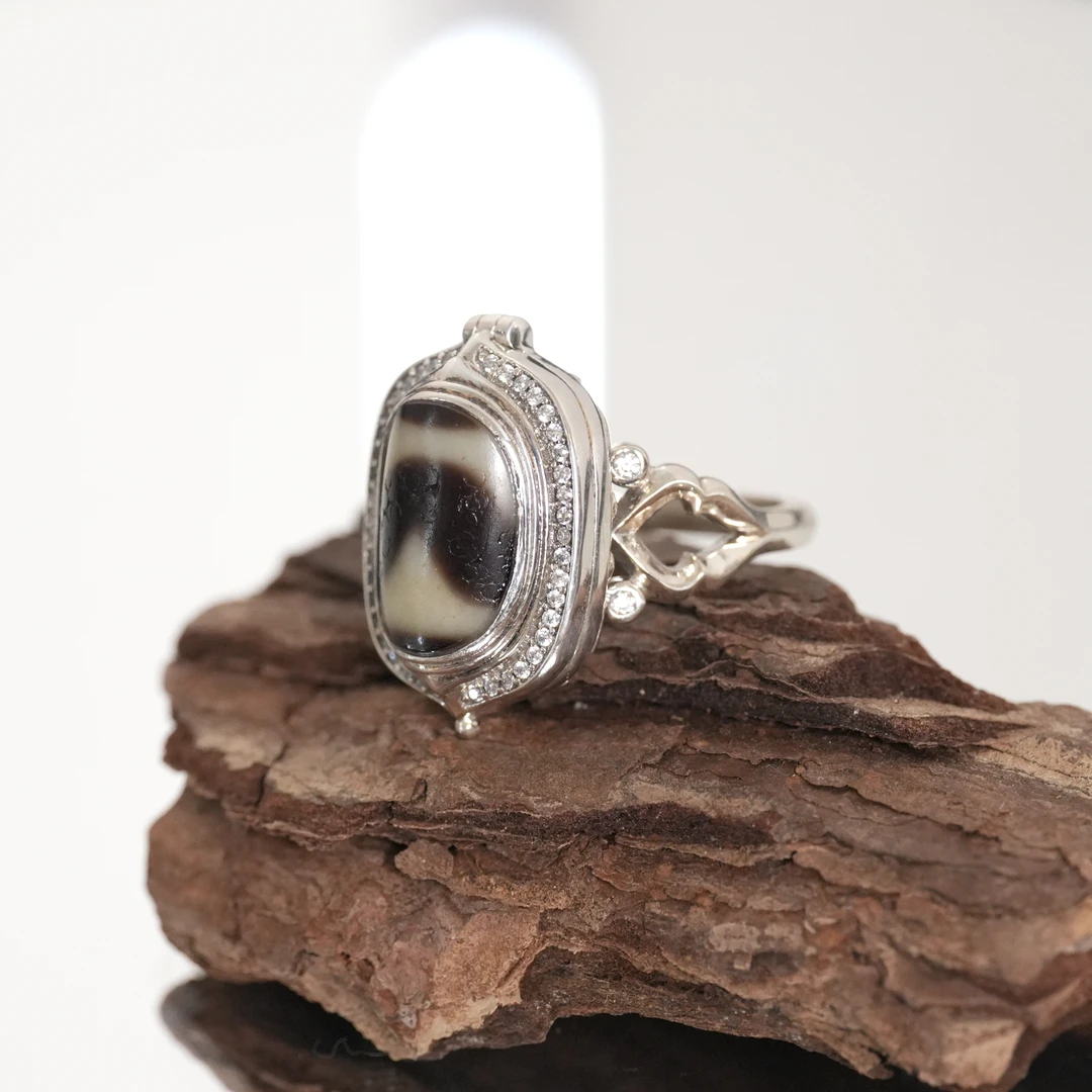 925银戒指 【长乐永康】手工雕刻药师 康健 顺遂 美满 好运 陆叁人