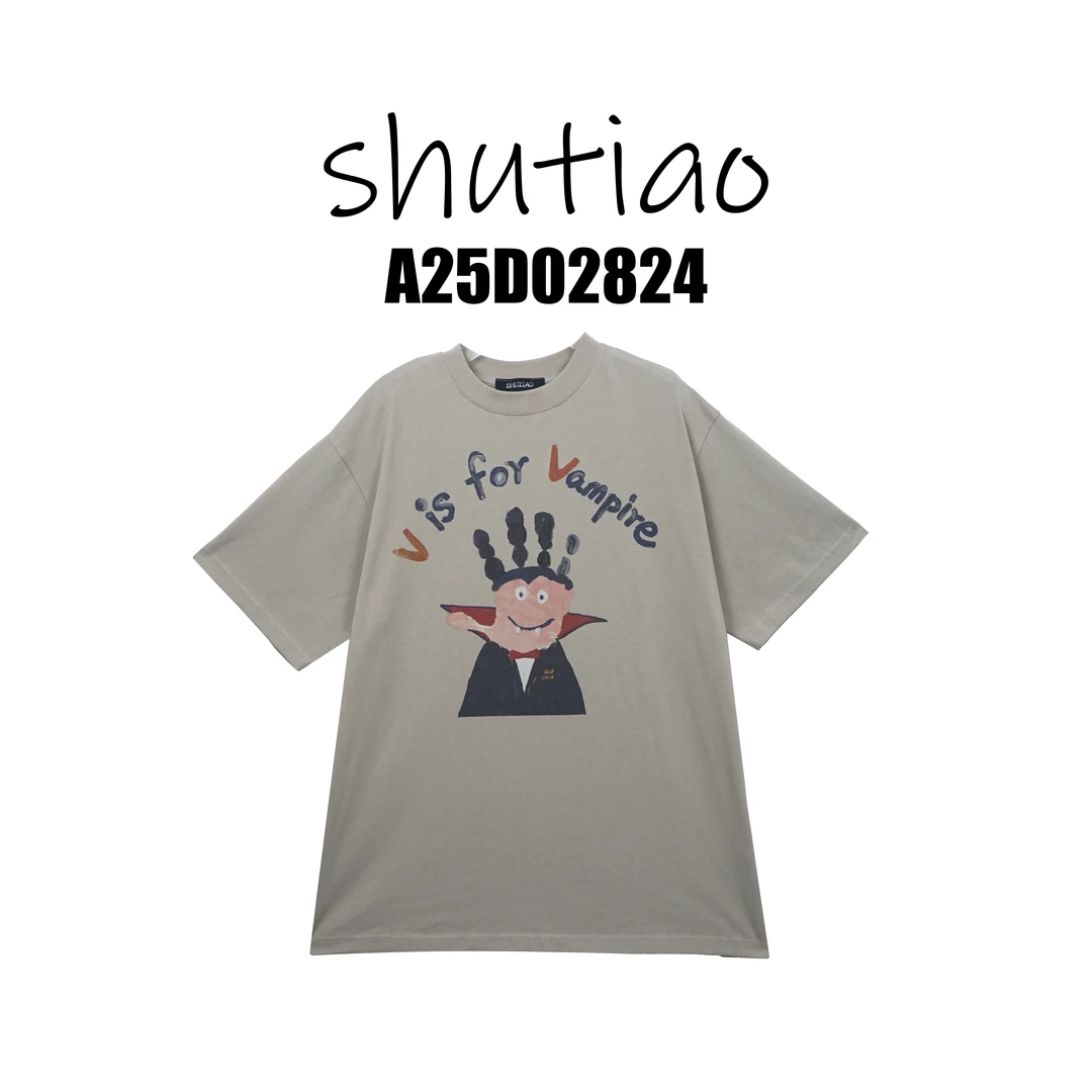 【SHUTIAO】2025夏季：新款小众设计款T恤A25D02824