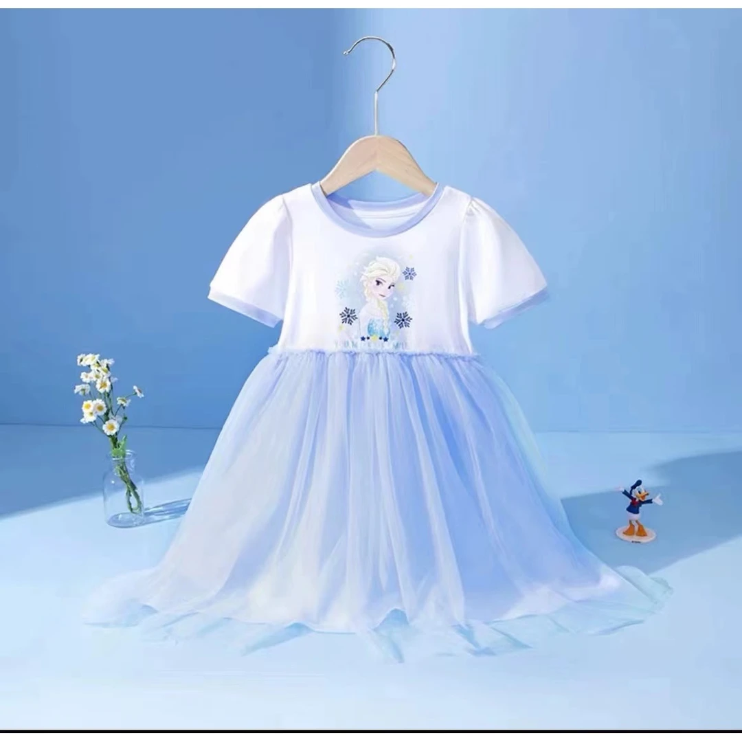 2110女童夏季超可爱！小猫拼接公主连衣裙