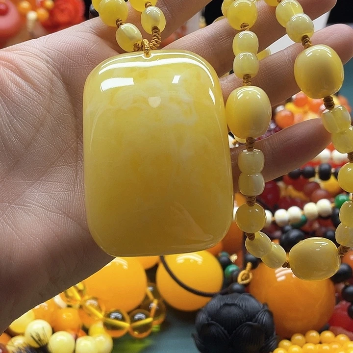 琥珀未镶嵌手链16吊坠