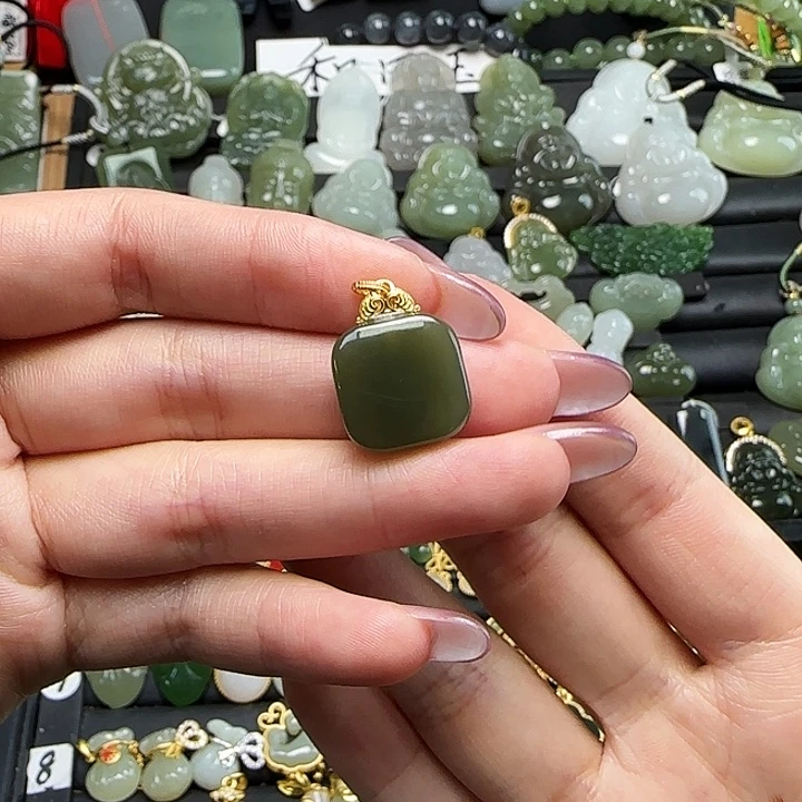 和田玉银S925镶嵌颈饰