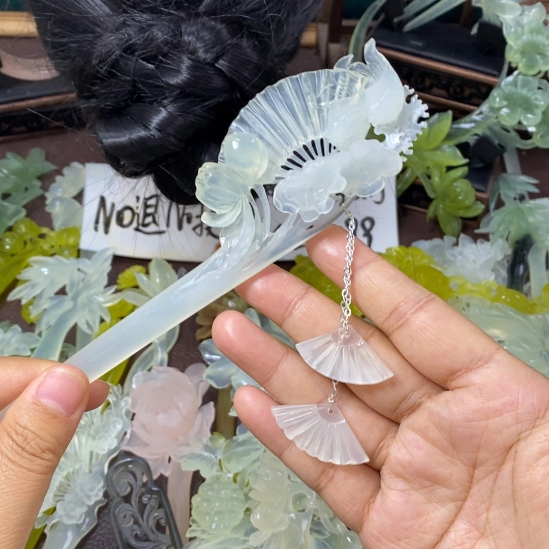 蛇纹石玉未镶嵌发饰