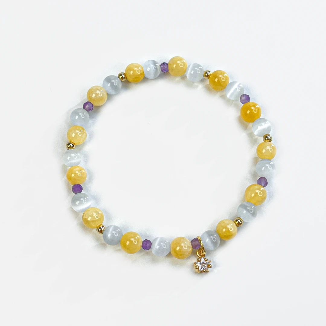 米黄圆珠巧佩手串6mm FYD-B223