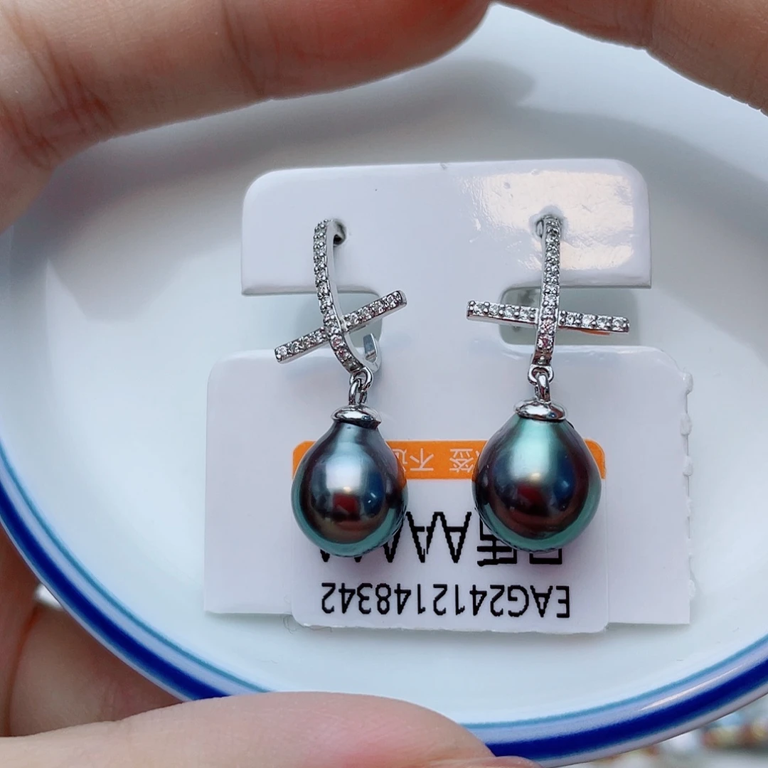 耳饰银S925镶嵌海水珍珠w71