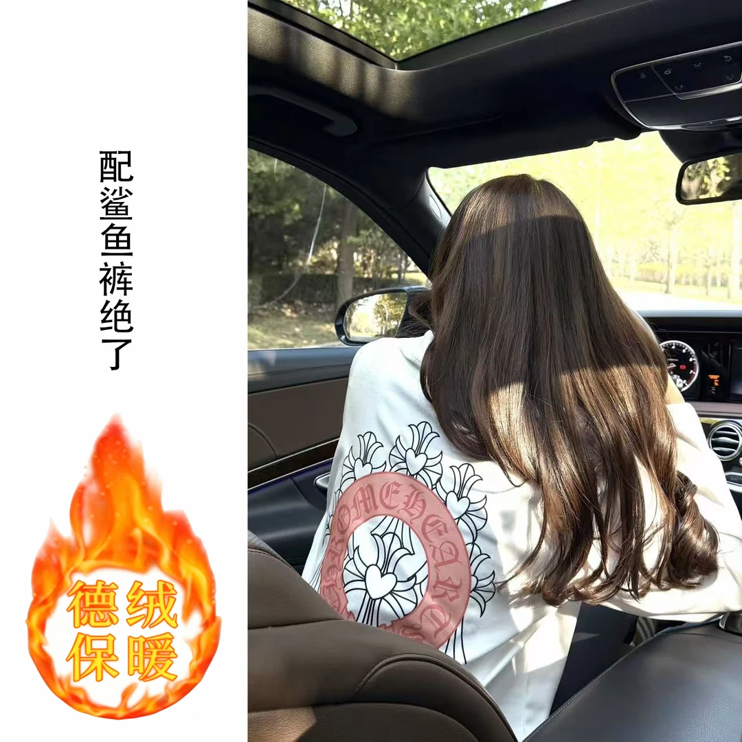 半高领双面德绒梵文马蹄长袖T恤中长款内搭打底衫t恤女冬季打底