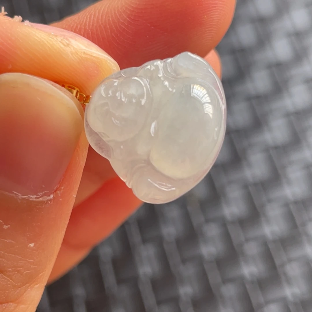 翡翠颈饰18K金镶嵌佛公