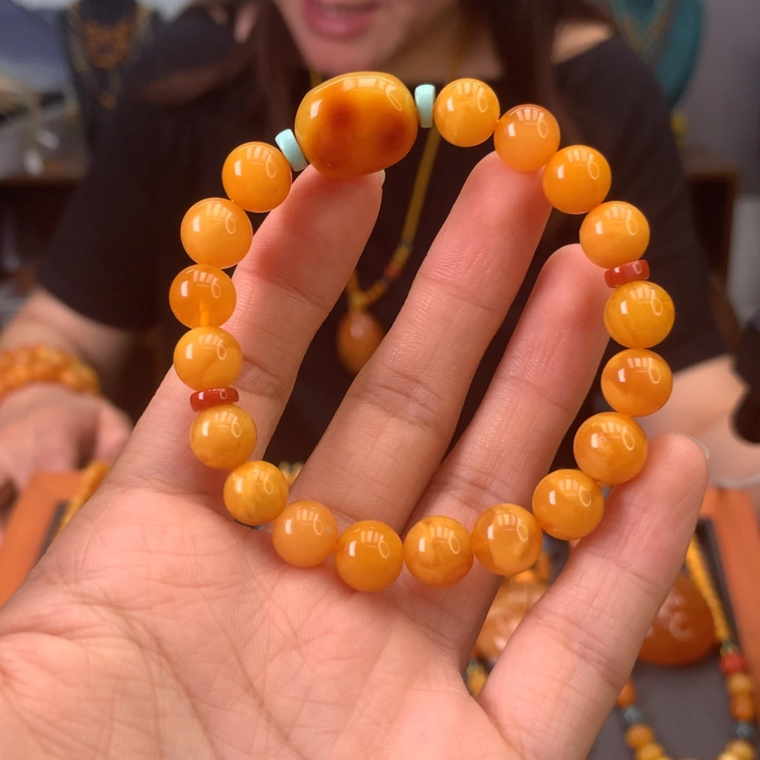 手串琥珀未镶嵌微瑕