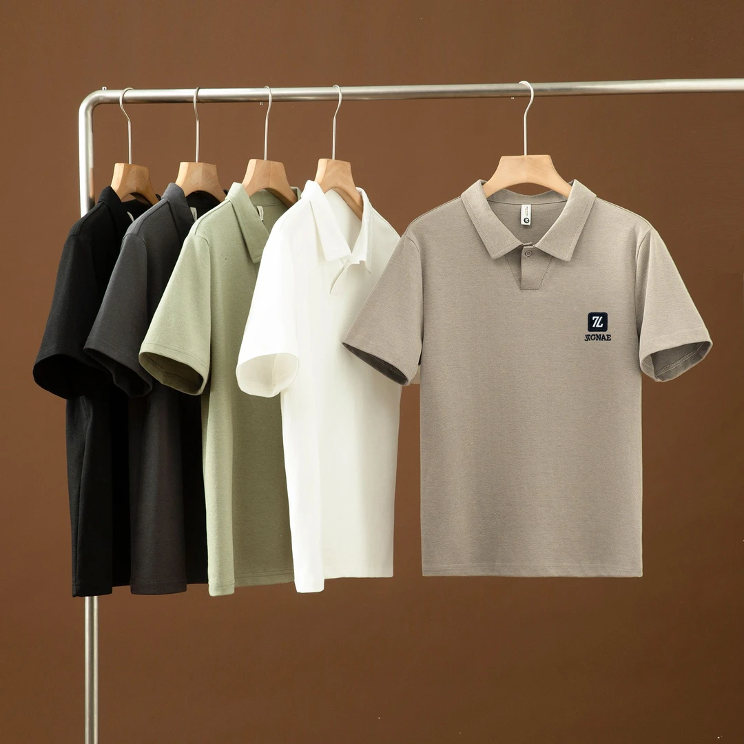 夏季新款男士休闲翻领男款短袖时尚纯色Polo衫