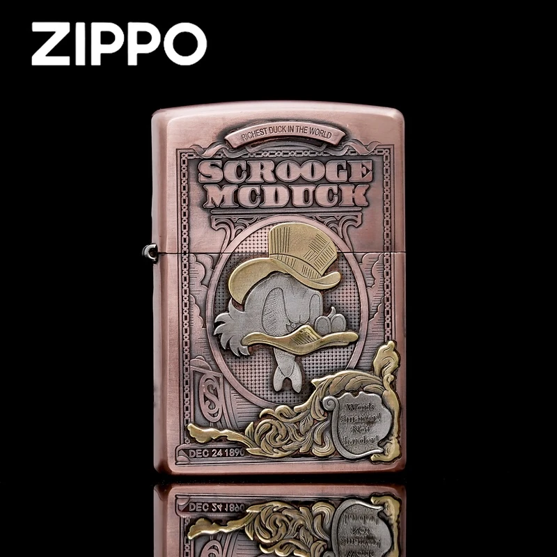 ZIPPO正品打火机/紫铜暴富鸭史高治盔甲镶嵌DY9912GQ【林子1