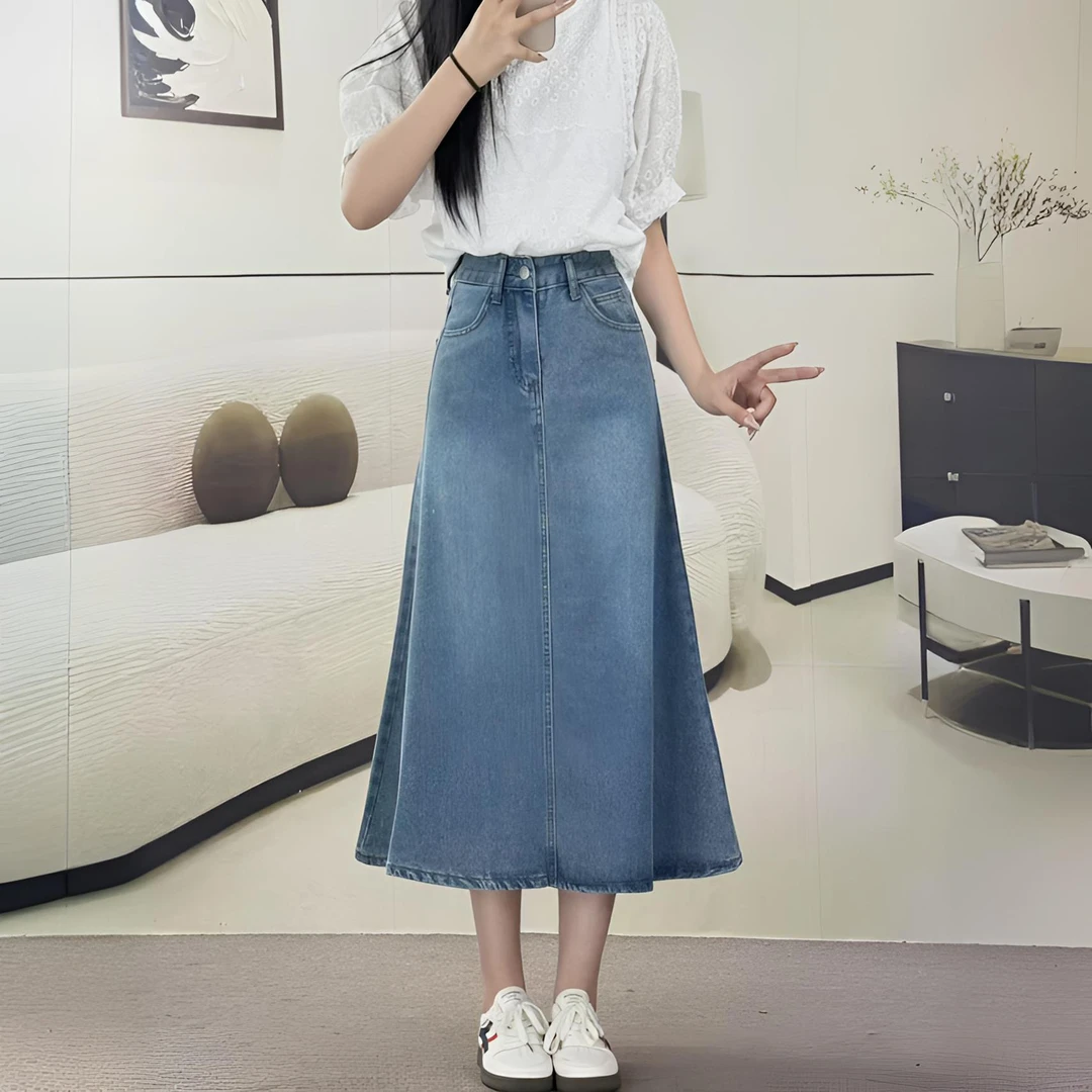 A型显瘦法式意式鱼尾裙O型薄款中长款半身裙设计感百搭裙子春夏