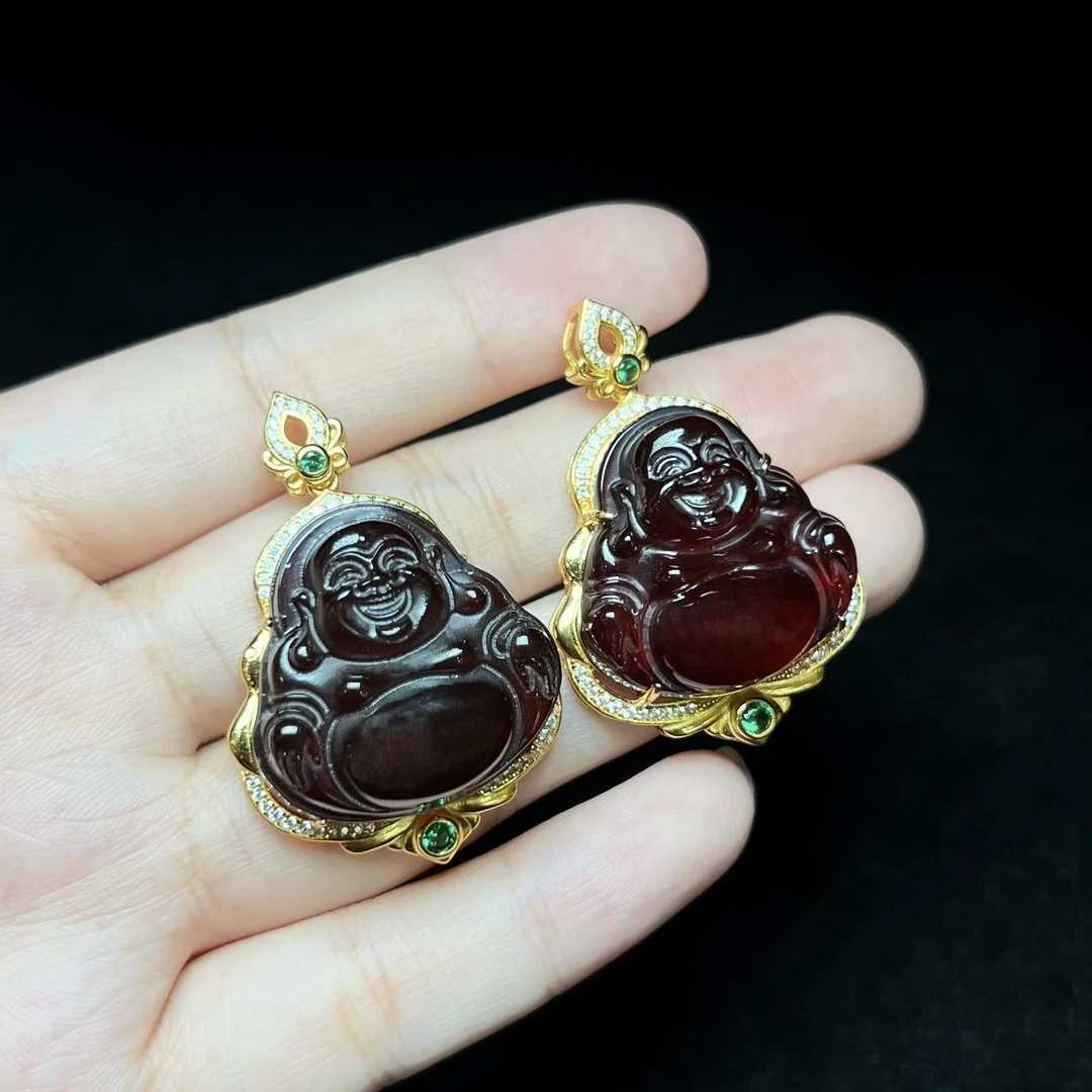 【云上好物】19 DS33478-S925银血珀吊坠-多样性发一件-23x23mm（JG）