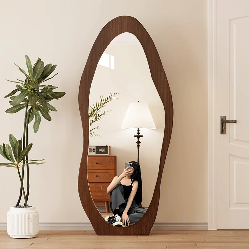 穿衣镜中古镜子全身镜落地镜家用穿衣镜服装店仿实木高级感试衣镜