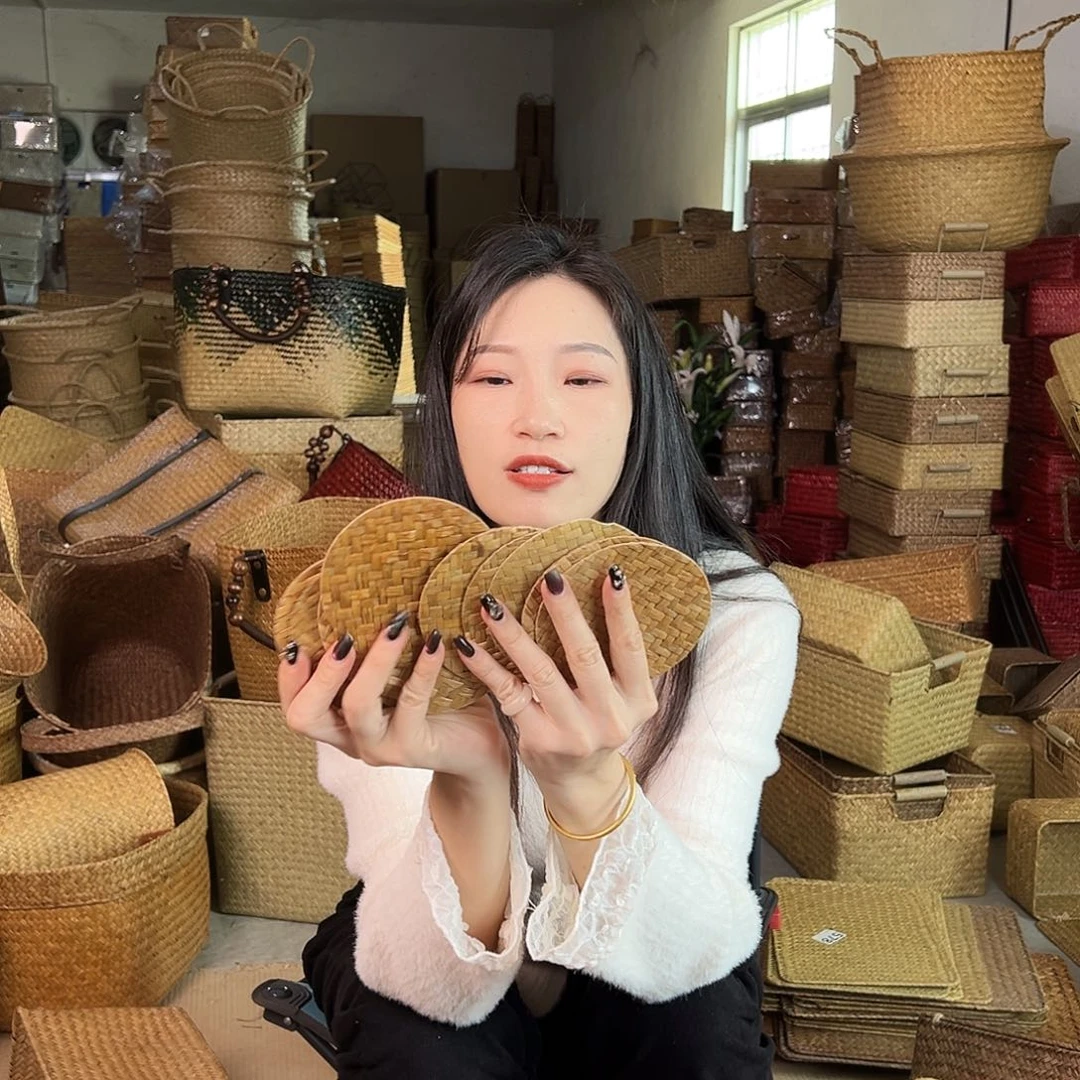 草编草编包/草编收纳盒带瑕疵