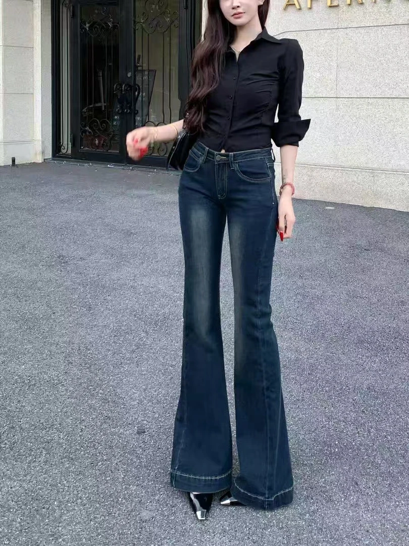 加绒显瘦高腰牛仔裤尾货样衣默认瑕疵