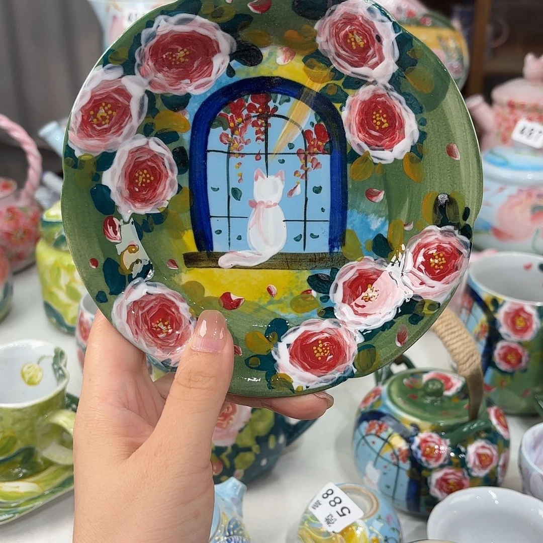 景德镇手绘高温釉下彩陶瓷茶具